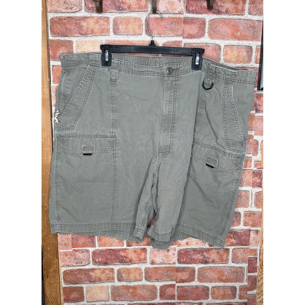 Mens Cargo Shorts‎ Size 48 Olive Green Elastic Waist Utility Hiking Outdoor